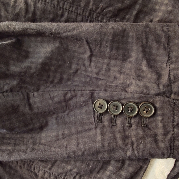 Armani Linen Covered Check Black Blazer - Picture 8 of 8